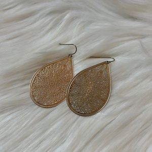 The Limited Gold Laser Cut Drop Earrings